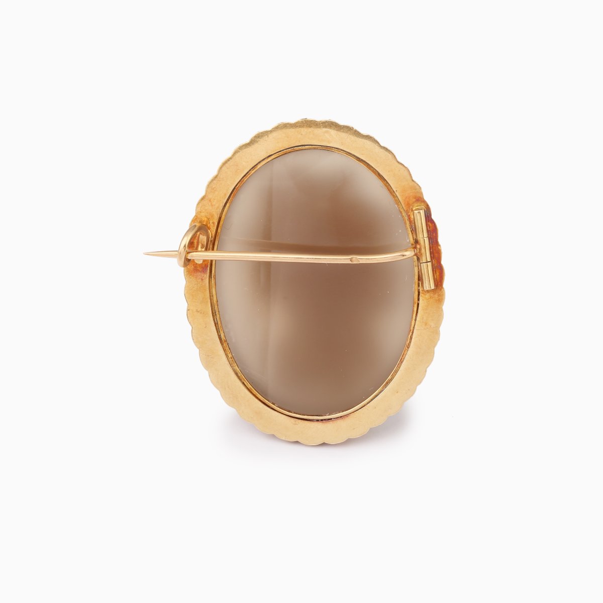 Antique Sardonyx Cameo Perals 18 Carats Yellow Gold Brooch-photo-2