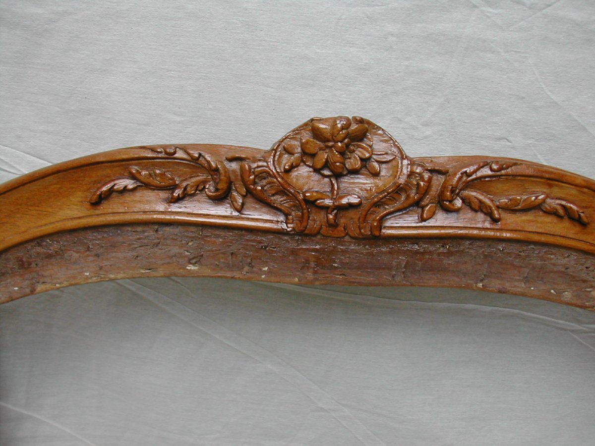 Large Sofa With Flat Back Called “à La Reine” In Molded And Carved Beech-photo-3