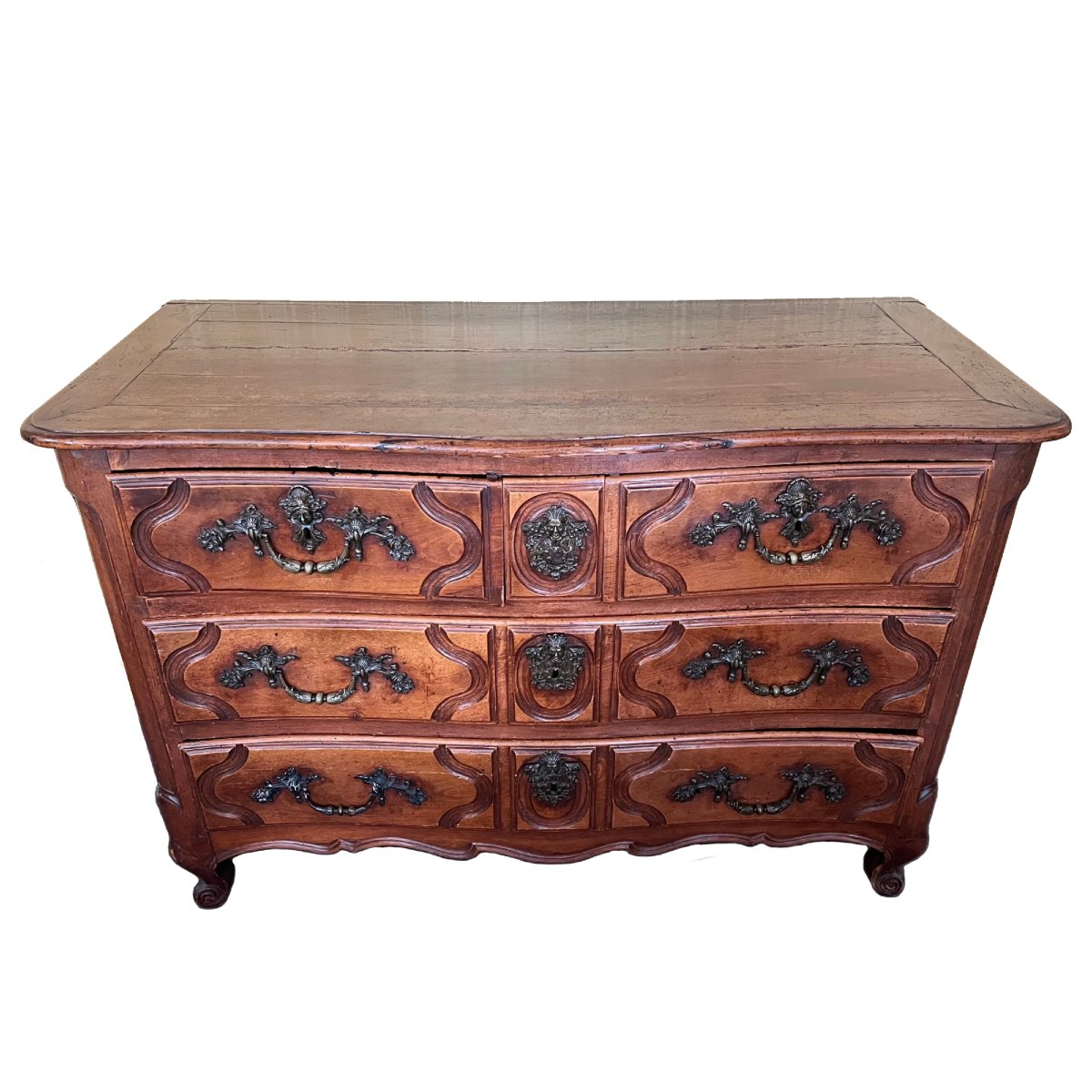 Commode XVIIIème en Noyer Travail Provincial