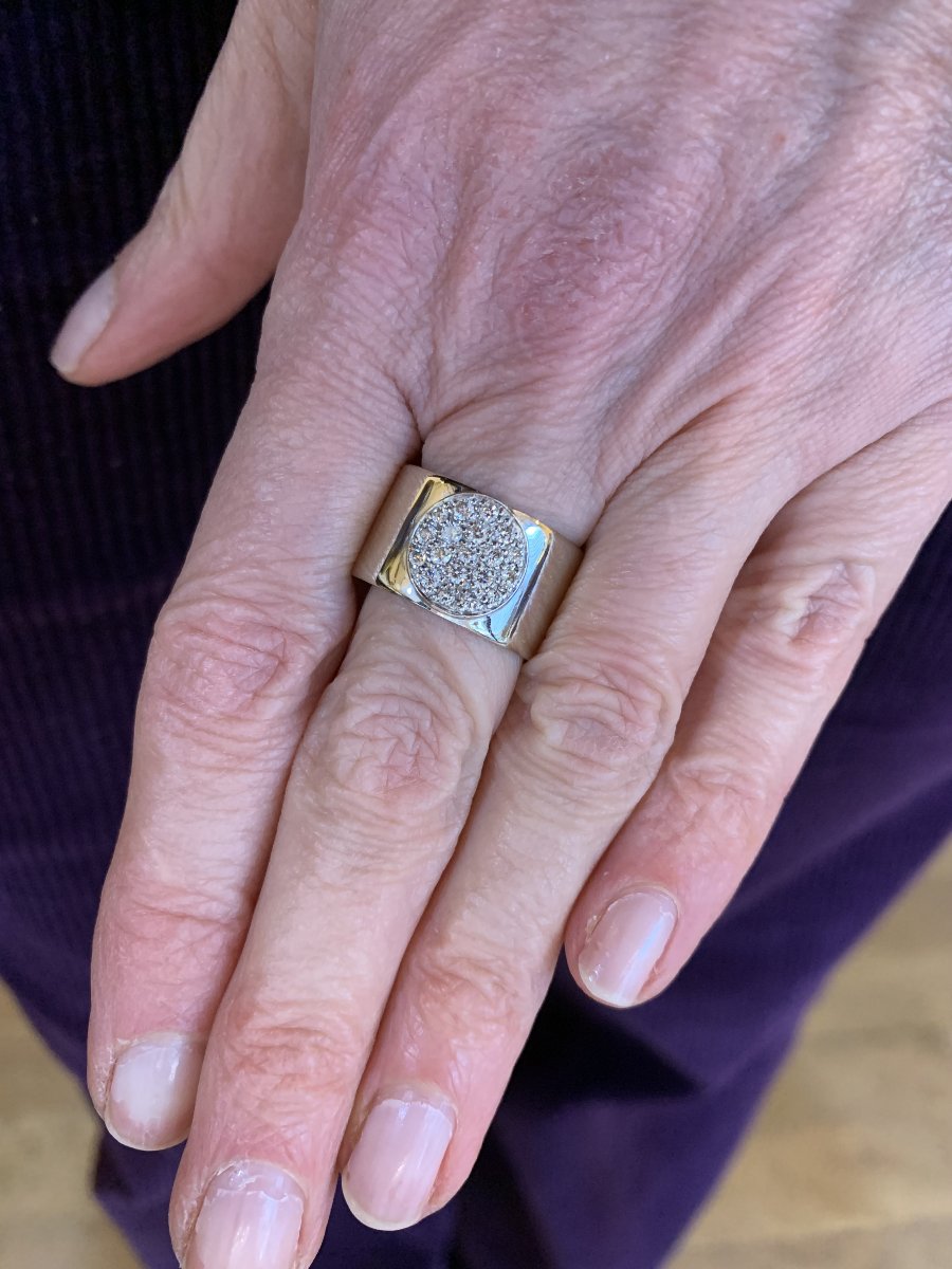 Bague Dinh Van Anthéa Diamants Or Gris 18 Carats-photo-2