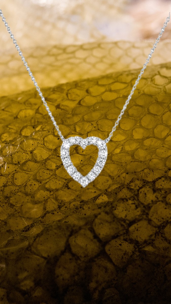 Collier Cœur Diamants 1.60 Carats Or Gris 18 Carats-photo-1