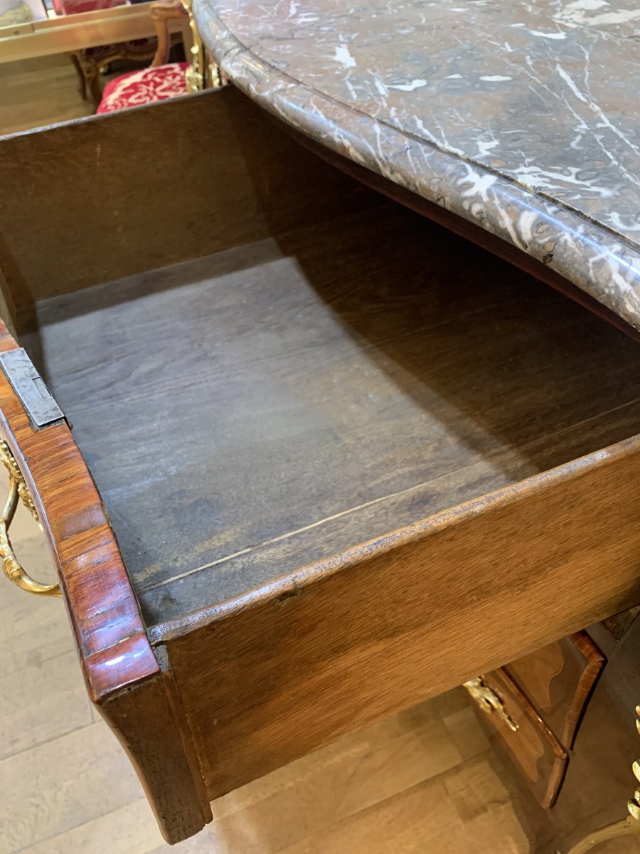 Commode En Marqueterie Epoque Louis XV-photo-3