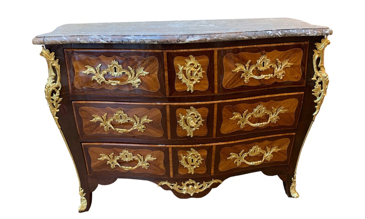 Commode En Marqueterie Epoque Louis XV