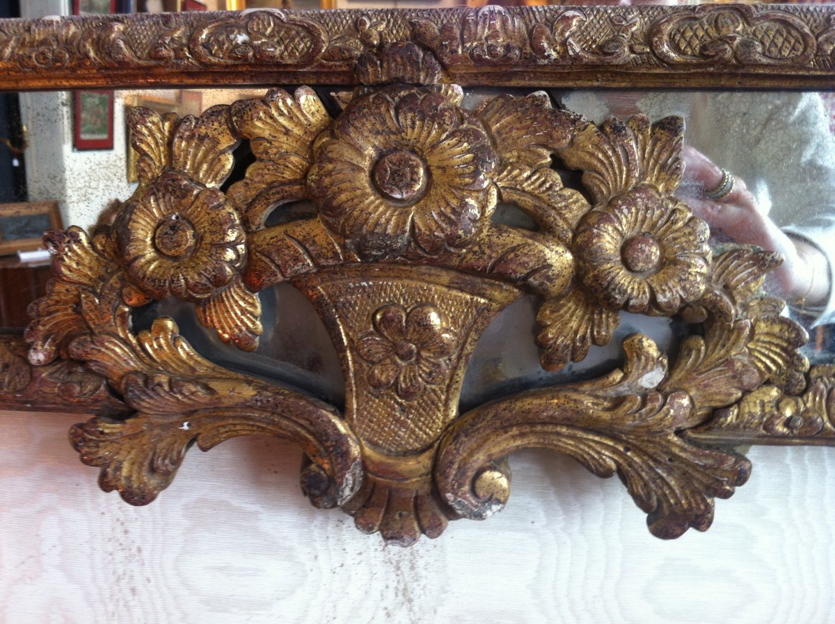 Regency Period Mirror In Golden Wood-photo-2