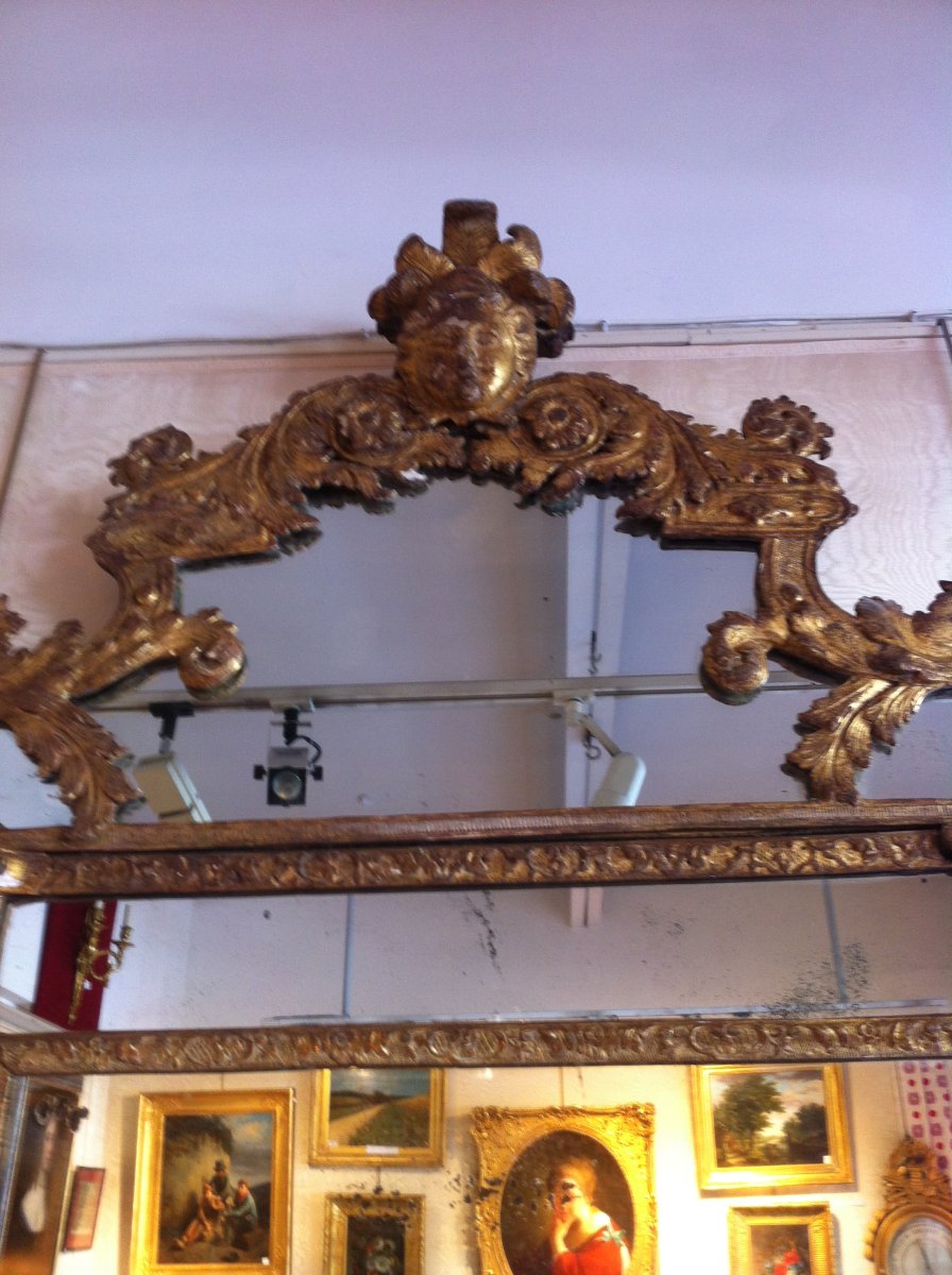 Regency Period Mirror In Golden Wood-photo-4