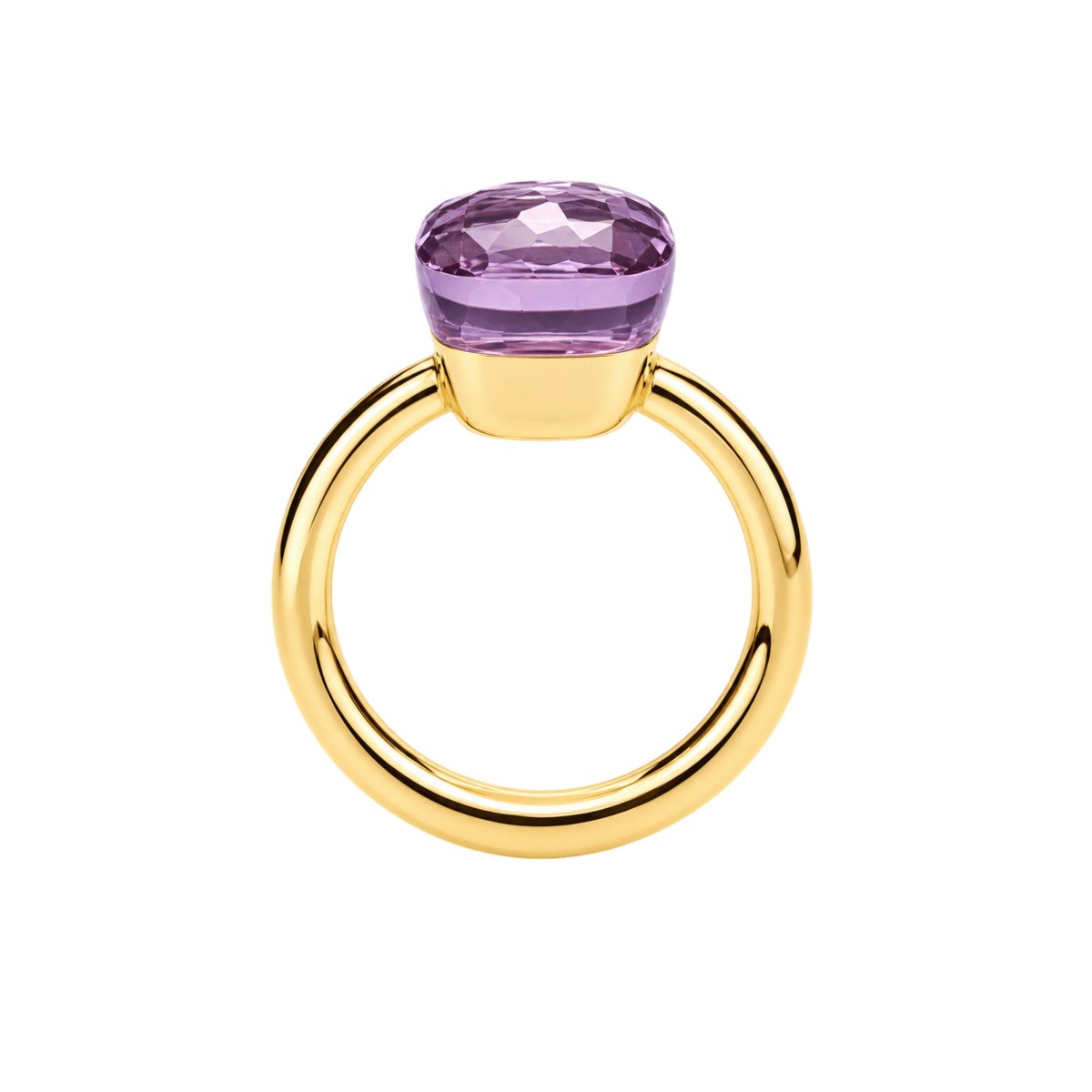 Pomellato Nudo Classic Amethyst 18 Carats Yellow Gold Ring-photo-2