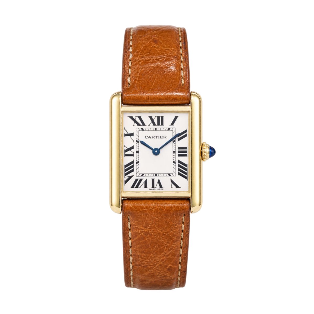 Montre Cartier Tank Solo Diamants Acier Or Jaune 18 Carats