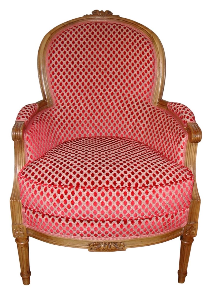 Bergère à Dossier Arrondi De Style Louis XVI 