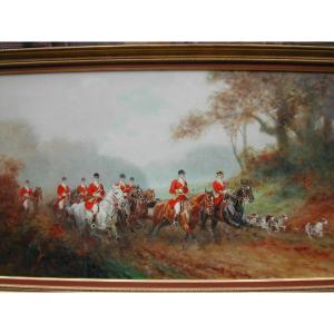 La Chasse A Courre In Louis XV Costume, Signed Eugène Pechaubes