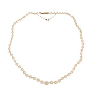 40 Cm Pearl 18 Carat Yellow Gold Necklace