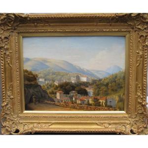 Vue de Royat, Puy-de-Dôme, Ecole Française vers 1830-1840