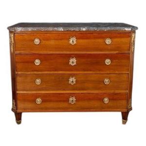 Mahogany Commode With Support Height Late 18th Century Louis XVI Style