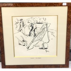Les Terrassiers des Quais de Seine, Théodore Van Elsen, Dessin Années 30