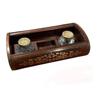 Encrier En Marqueterie Epoque Napoléon III