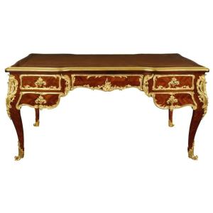 Bureau plat style Louis XV signé François Linke