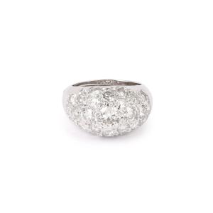 Bague Jonc Diamants 2.20 Carats Or Gris 18 Carats
