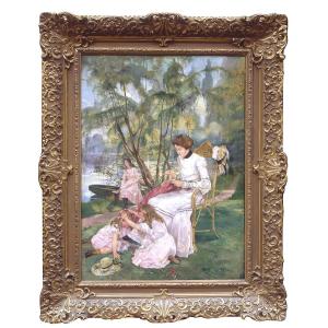 Children's Games In The Park, Joseph Dierickx 1903.