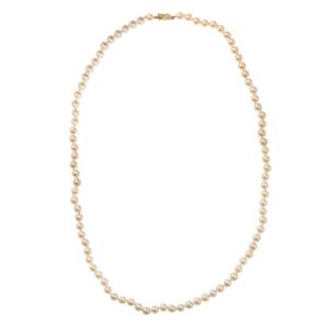 60 Cm Pearls 18 Carats Yellow Gold Necklace