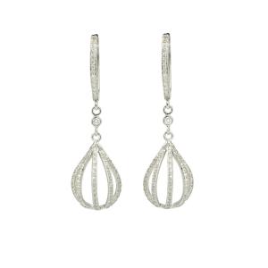Hot Air Balloon Earrings Paved Diamonds And White Gold