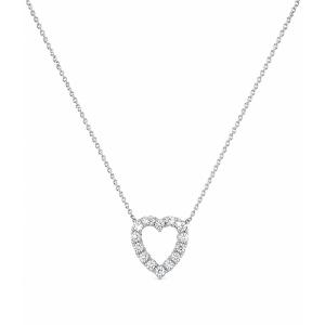 1.60 Carats Diamonds 18 Carats White Gold Heart Necklace