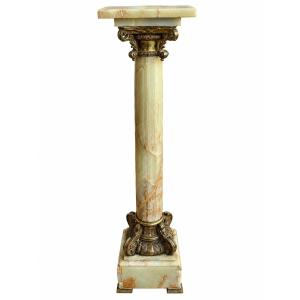 Colonne Corinthienne Onyx Vert XXème Siècle
