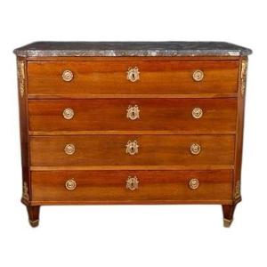 Mahogany Commode With Support Height Late 18th Century Louis XVI Style