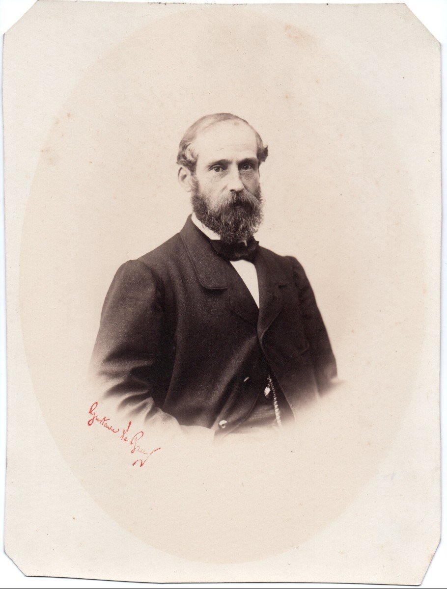 Gustave Le Gray (1820-1884) "portrait Of A Man" Vintage Photograph Signed-photo-2