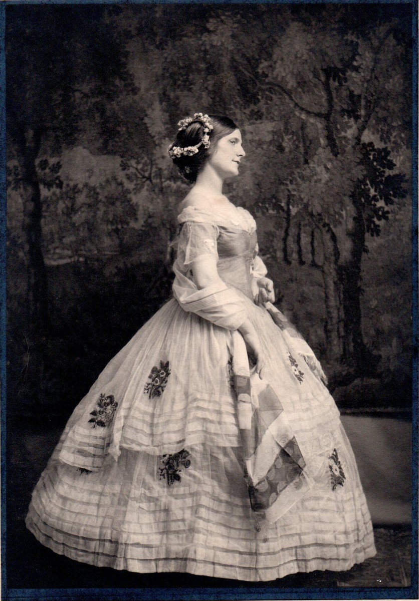 Bertram Park (1883-1972) Model In Period Costume Silver Print Signed