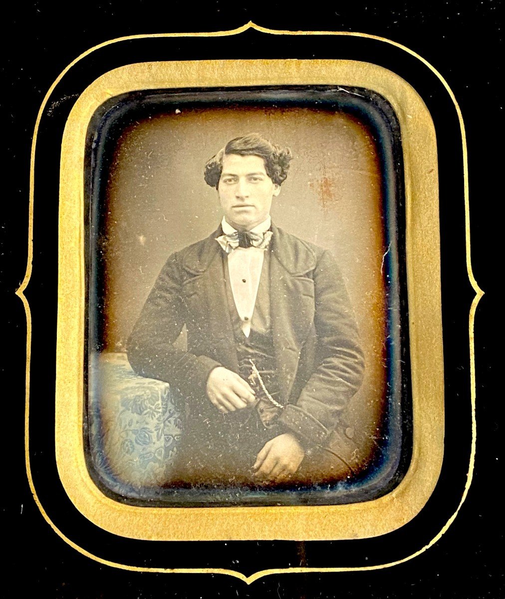 Enhanced Daguerreotype Of An Elegant Young Person Circa 1850-photo-2