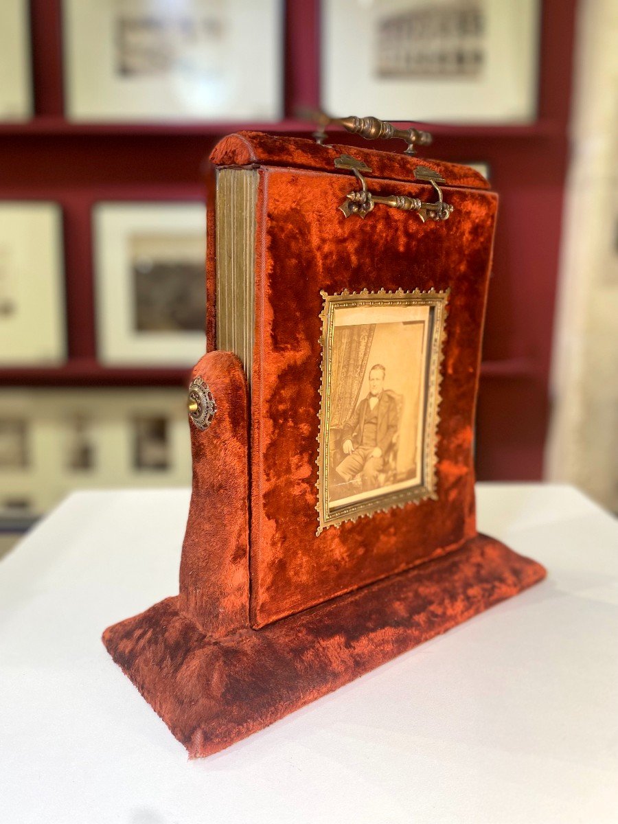 Velvet Table Album For Cabinet Cards C.1880-photo-3