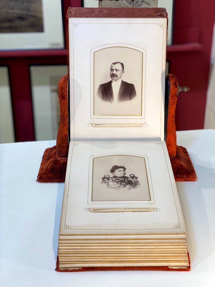 Velvet Table Album For Cabinet Cards C.1880-photo-4