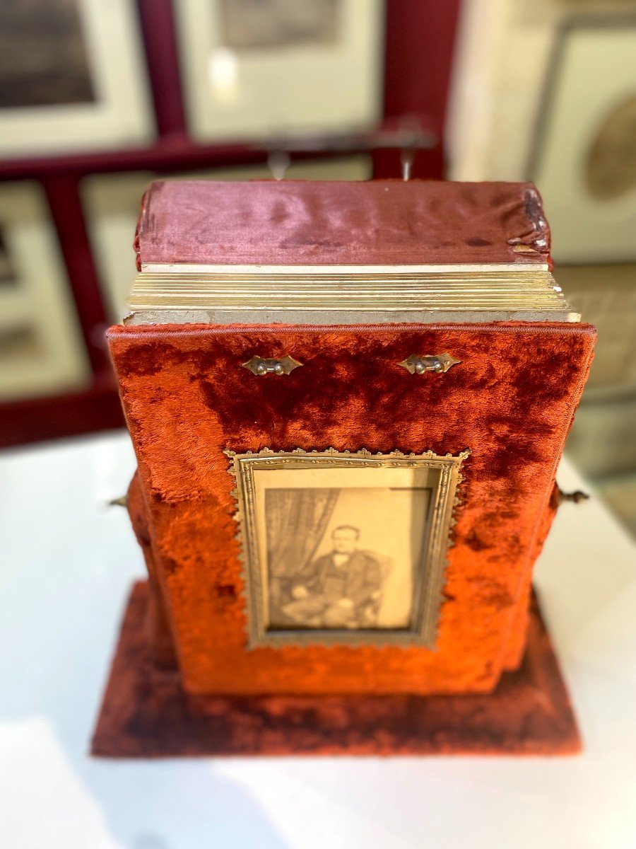 Velvet Table Album For Cabinet Cards C.1880-photo-2