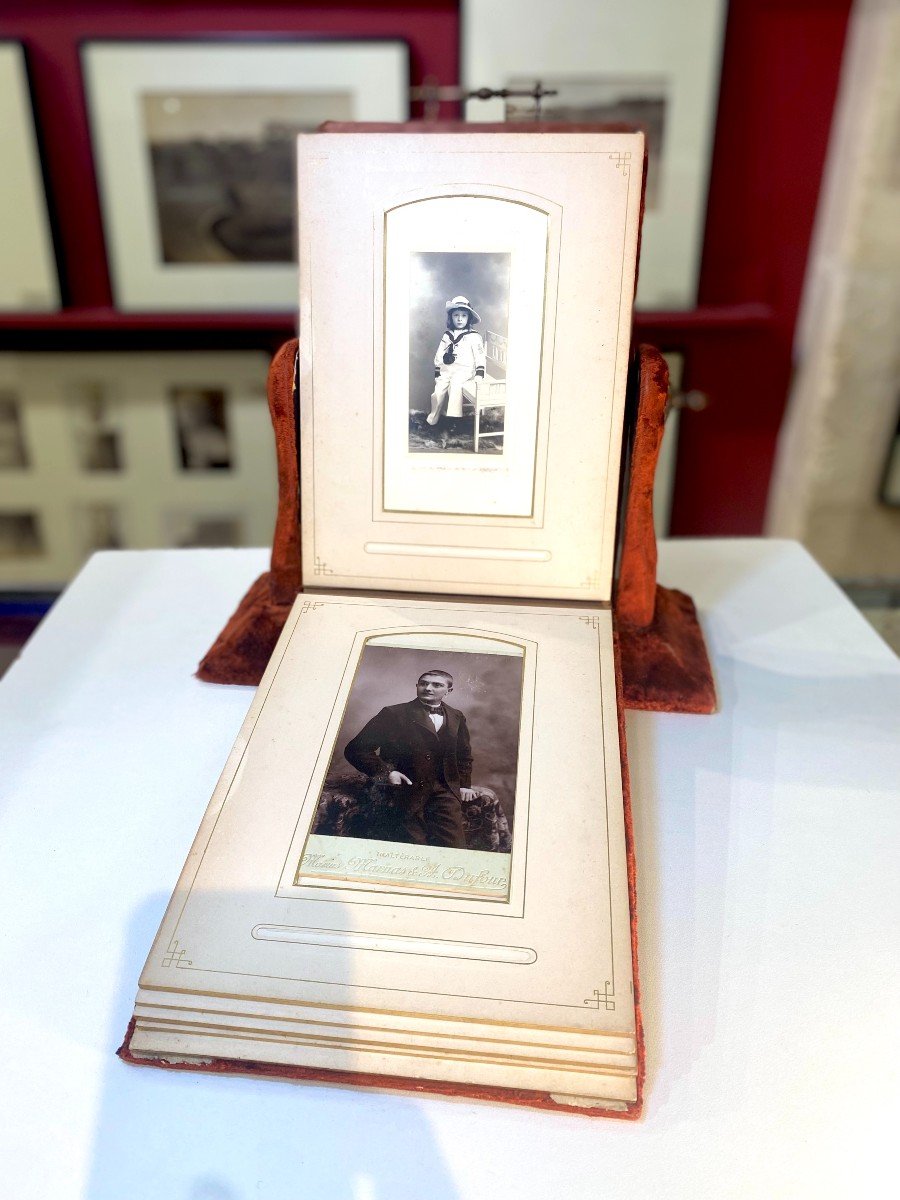 Velvet Table Album For Cabinet Cards C.1880-photo-3