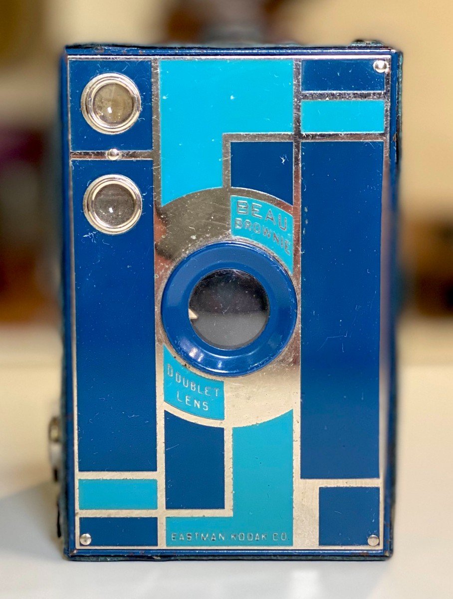 Beau Brownie 2A Bleu Art Déco Eastman Kodak-photo-2