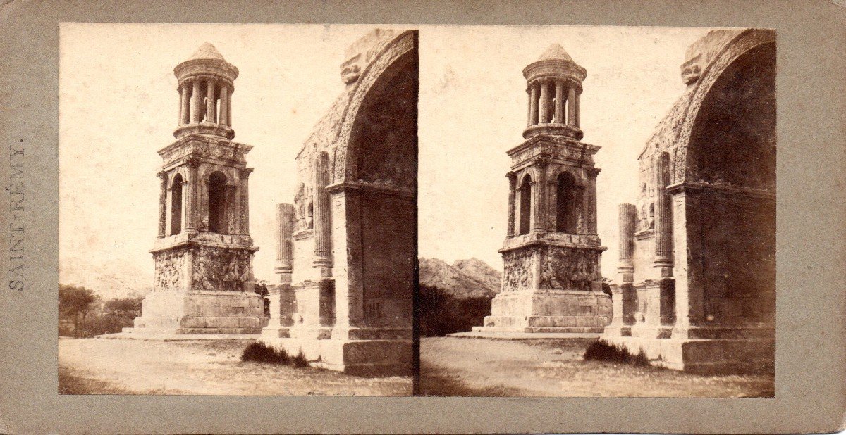 Edouard Baldus - Stereoscopic View - The Glanum Mausoleum - Circa 1853-photo-3