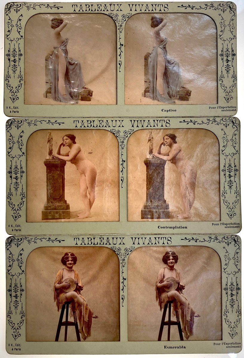 Tableaus Vivants Box Of 6 Stereoscopic Views-photo-1