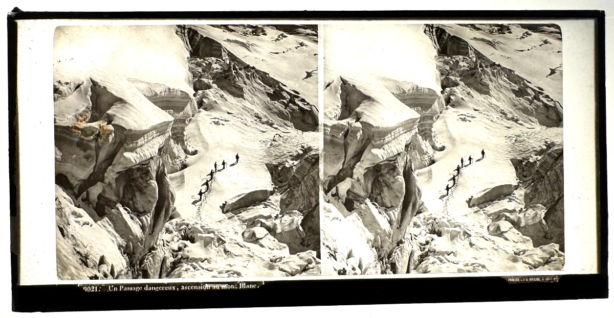 Ferrier Et Soulier Plaque De Verre Vue Stéréo "ascension Mont-blanc" Circa 1875 Photo Vintage-photo-2