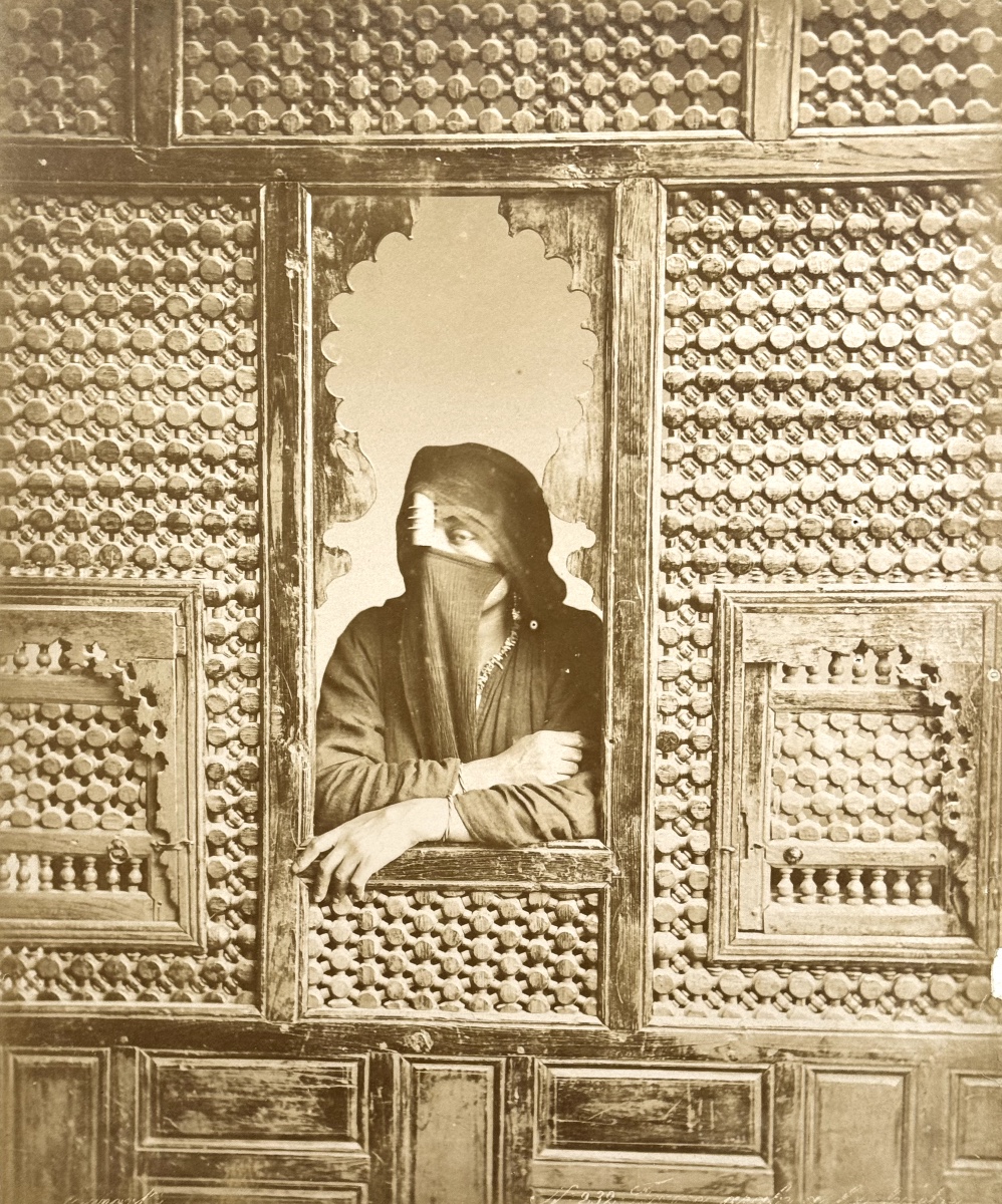 The Zangaki Brothers (act 1860-1890) Woman At Her Window C.1870 Albumen Print Photograph