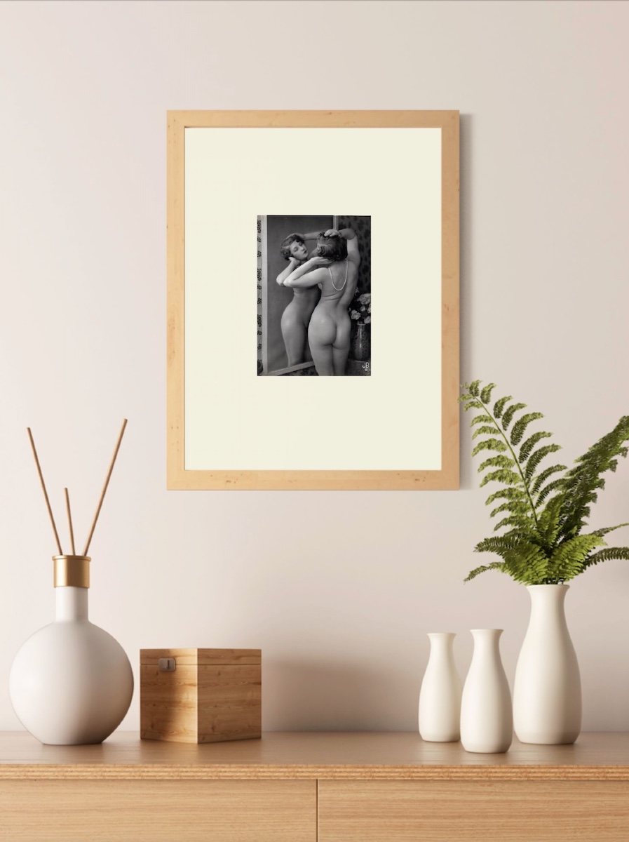 Study Of Nude Studio Jb Jacques Biederer Paris C.1920 Silver Photography-photo-3