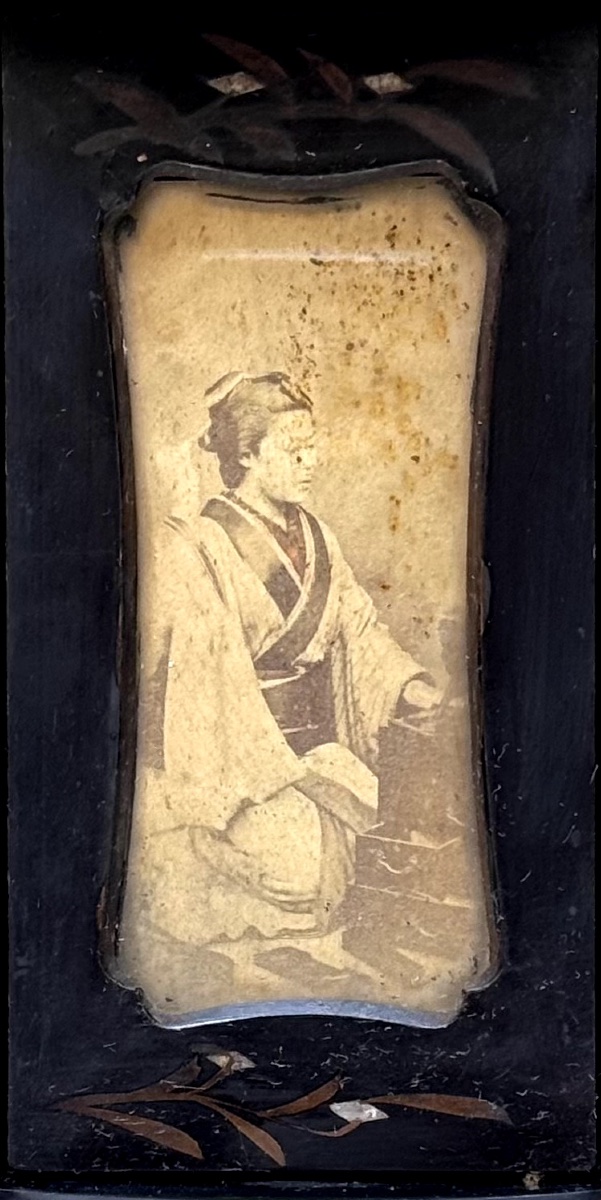 Rotating Cigar Box With 4 Albumen Prints, Japan Mid-19th Century, Photography Curiosity-photo-2