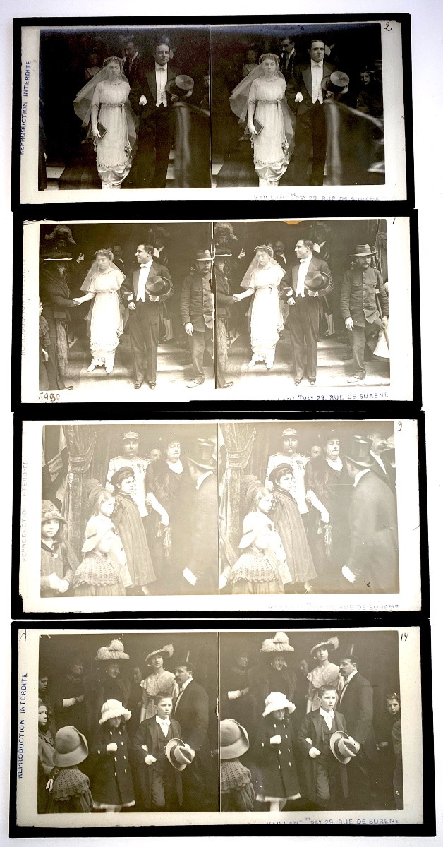 12 Glass Plates "marriage" By P.vaillant C.1900 Vintage Stereoscopic Photography-photo-4