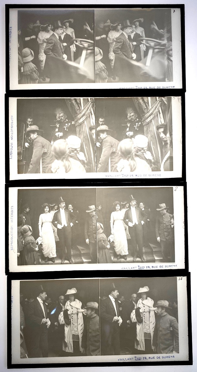 12 Glass Plates "marriage" By P.vaillant C.1900 Vintage Stereoscopic Photography-photo-1