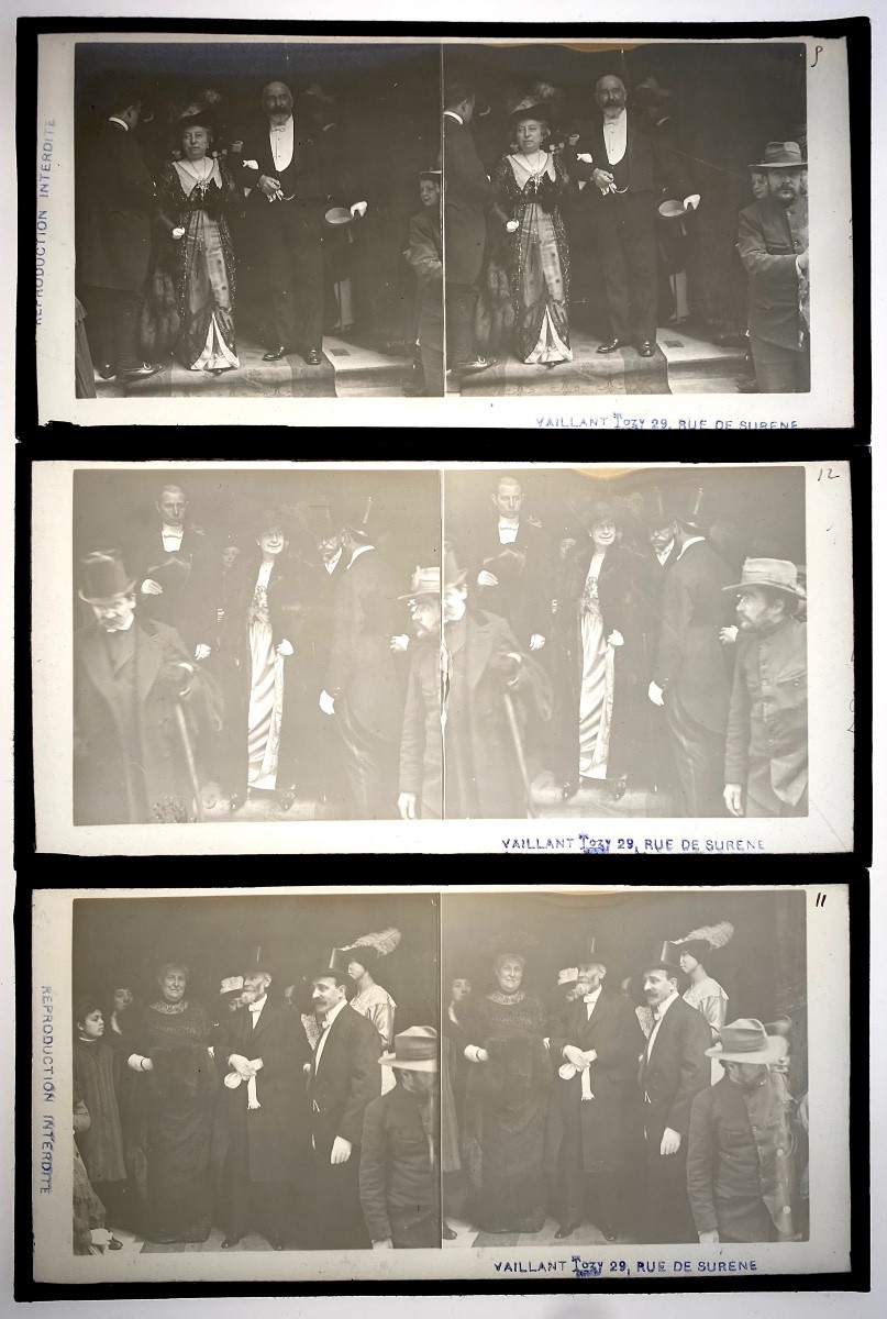 12 Glass Plates "marriage" By P.vaillant C.1900 Vintage Stereoscopic Photography-photo-3