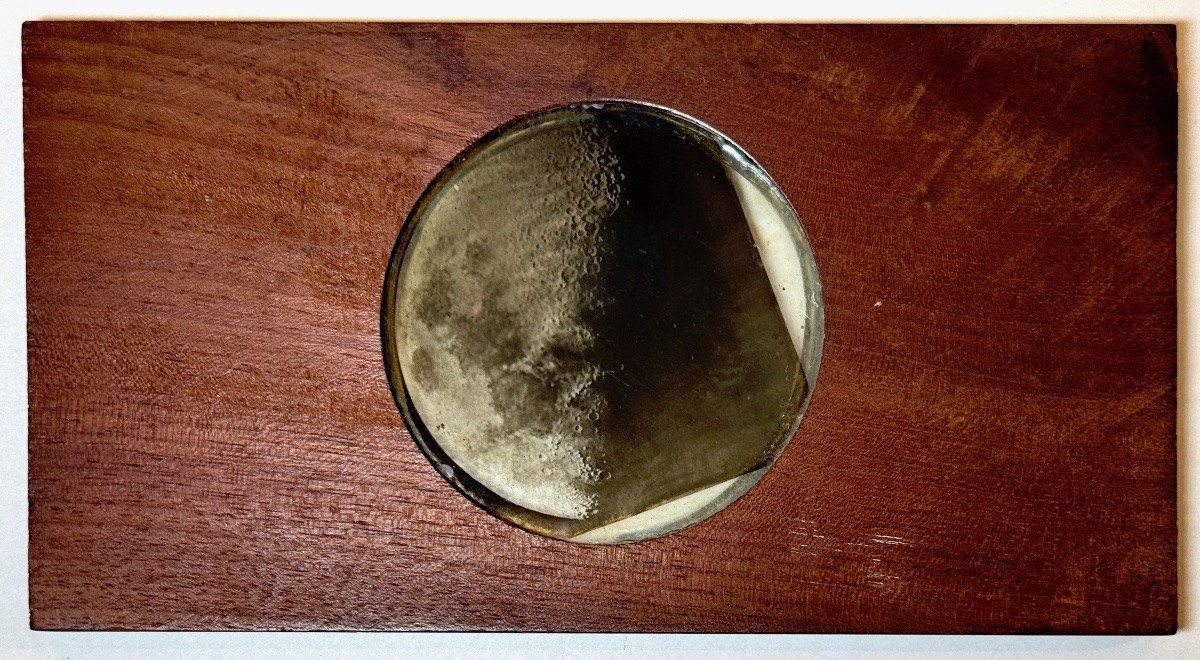 Astronomy, Gibbous Moon, Magic Lantern Plate Circa 1880 Photograph-photo-2