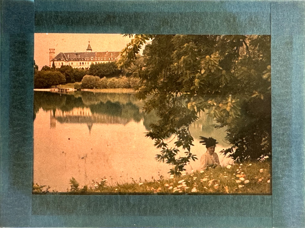 Autochrome "Le lac" circa 1920 photographie couleur sur verre procedé Lumière circa 1920-photo-2