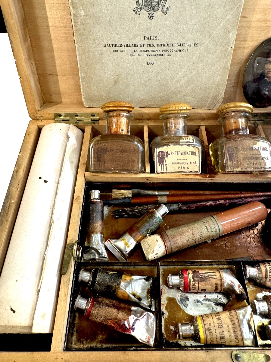 BOURGEOIS-AINE Coffret de colorisation pour crystoleum circa 1900 photographie-photo-2