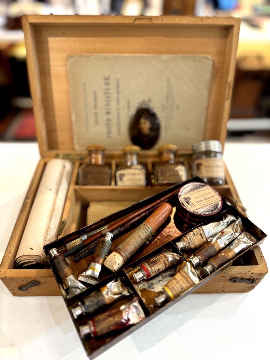 BOURGEOIS-AINE Coffret de colorisation pour crystoleum circa 1900 photographie-photo-3