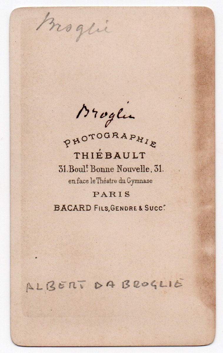 Albert DE BROGLIE (1821-1901)  CDV par THIEBAULT photographie tirage albuminé d'époque c. 1870-photo-2