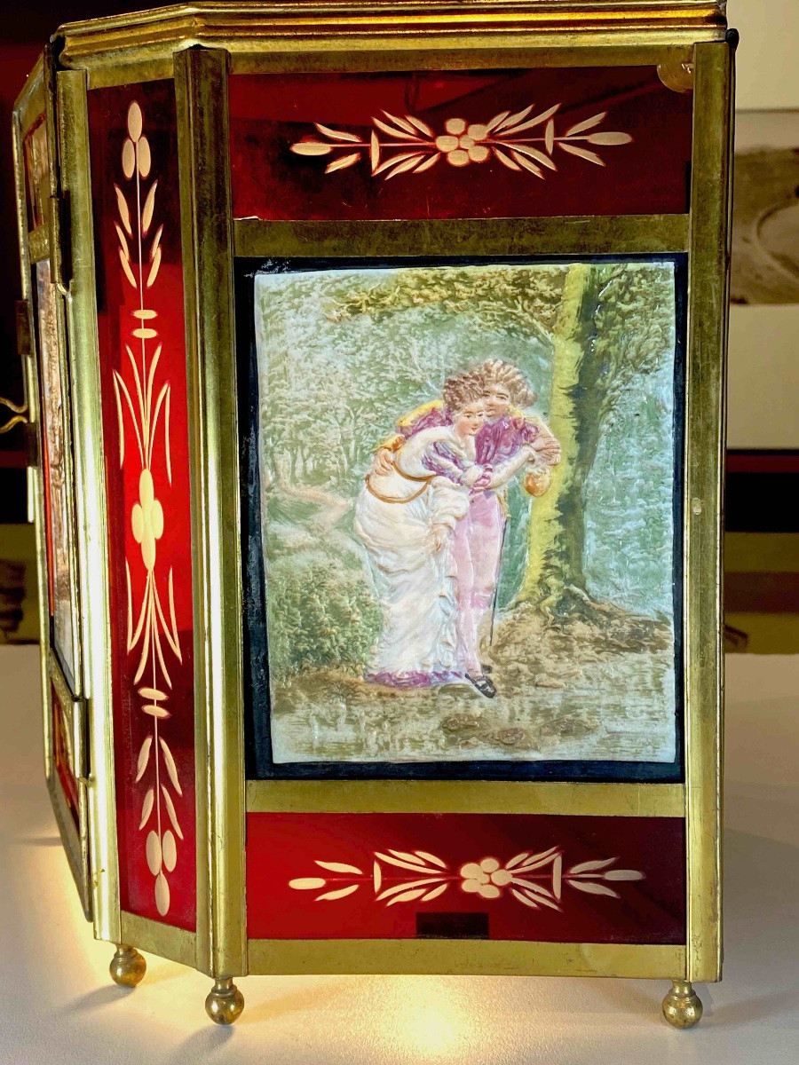 Grande lanterne pour 3 lithophanies colorisées-photo-2