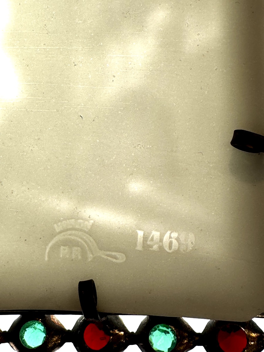 Lithophanie convexe sertie de strass "L'Ange" circa 1850-photo-3